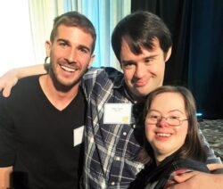 Three people posing for a photo